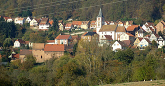 Blick auf Oberbronn von den Wiesen